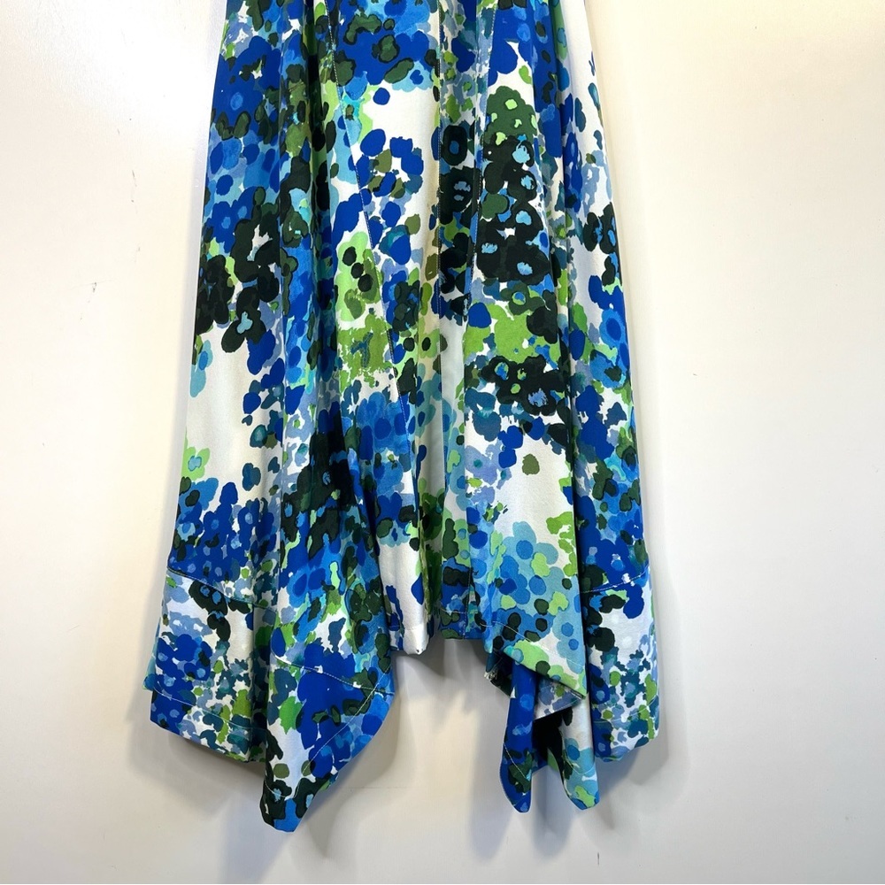 STELLA MCCARTNEY Olivia Floral Silk Shirt Midi Dress Blue - Picture 12 of 16